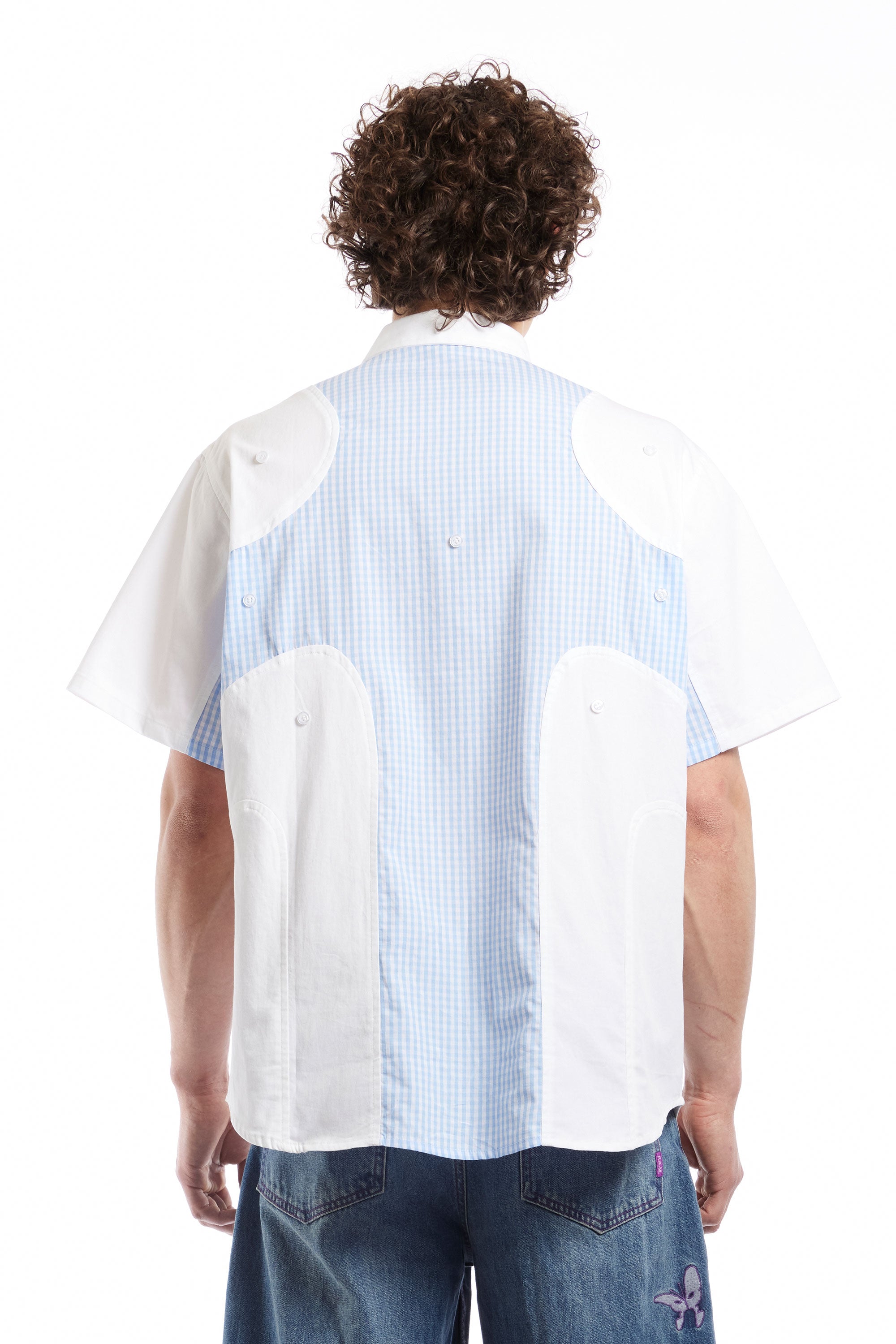 The Angel99 2.0 Button Up T-Shirt Blue  available online with global shipping, and in PAM Stores Melbourne and Sydney.