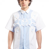 The Angel99 2.0 Button Up T-Shirt Blue  available online with global shipping, and in PAM Stores Melbourne and Sydney.