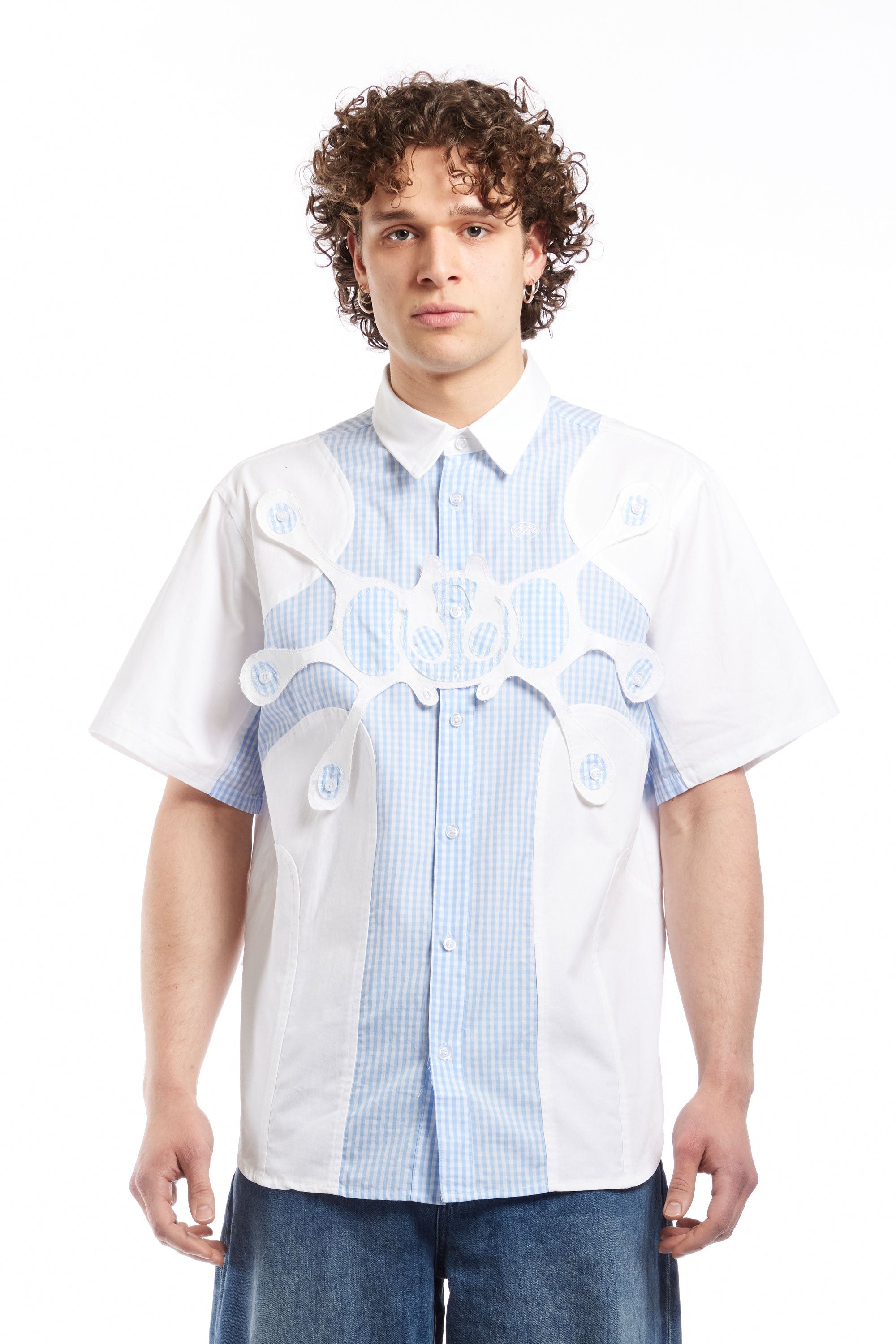 The HAPPY99 - Angel99 2.0 Button Up T-Shirt Blue  available online with global shipping, and in PAM Stores Melbourne and Sydney.