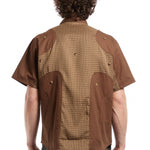 The Angel99 2.0 Button Up T-Shirt Brown  available online with global shipping, and in PAM Stores Melbourne and Sydney.