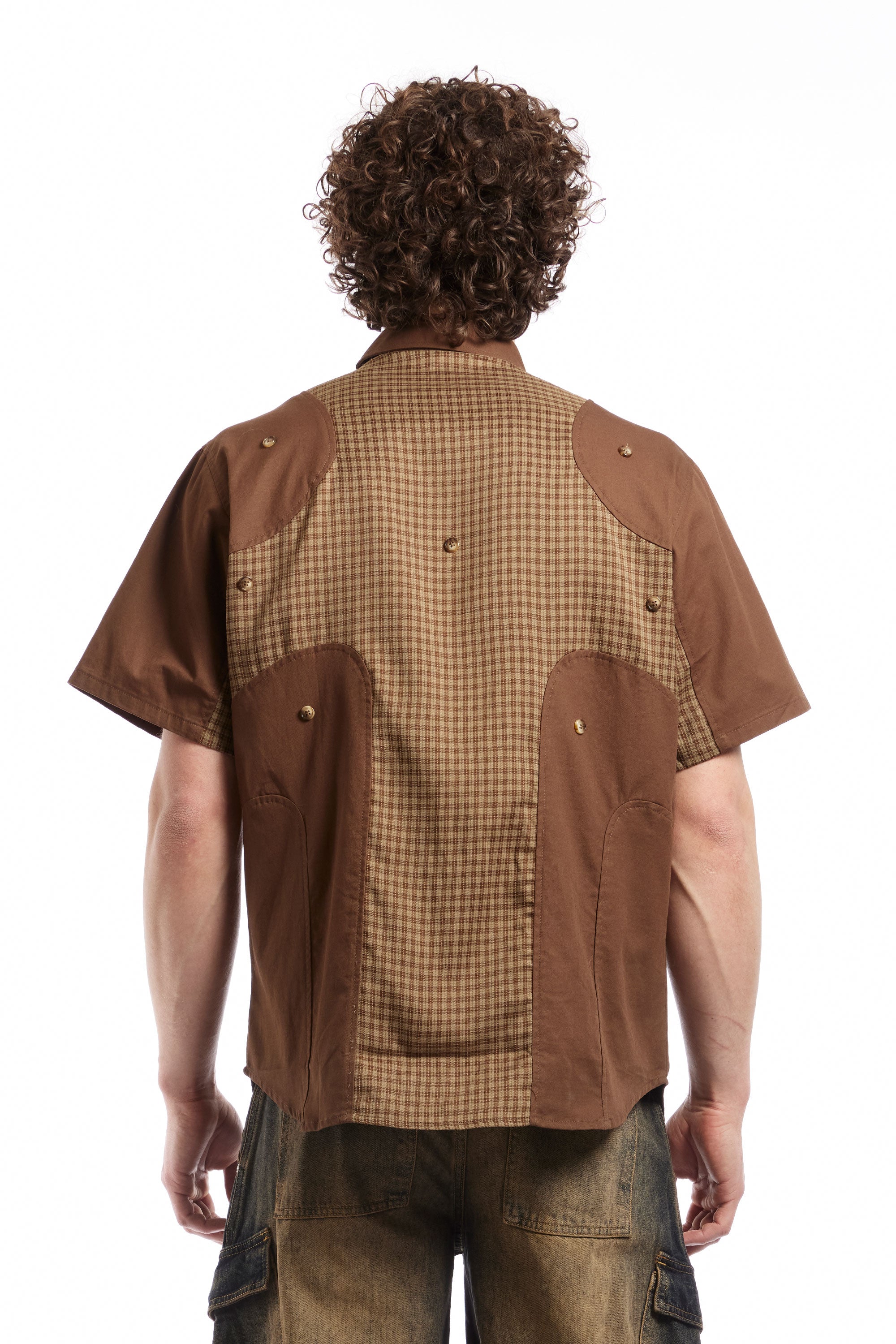 The Angel99 2.0 Button Up T-Shirt Brown  available online with global shipping, and in PAM Stores Melbourne and Sydney.