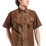 The Angel99 2.0 Button Up T-Shirt Brown  available online with global shipping, and in PAM Stores Melbourne and Sydney.