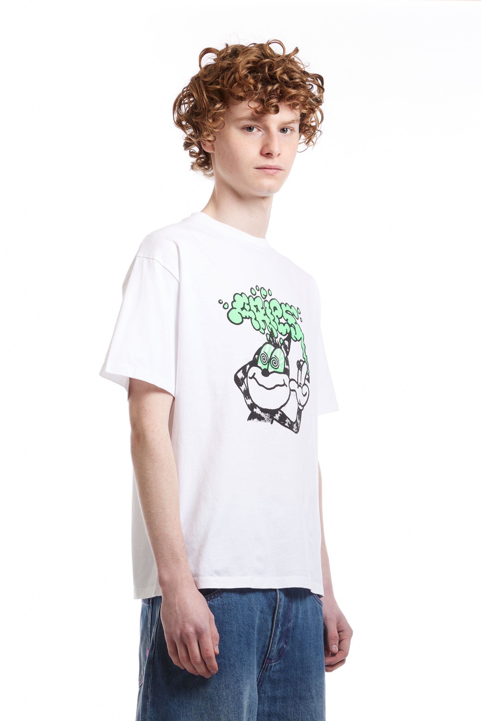 The STONED CAT SS TEE WHITE  available online with global shipping, and in PAM Stores Melbourne and Sydney.