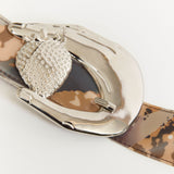 LENTICULAR TIGER BELT WITH STRAWBERRY GRAB BUCKLE