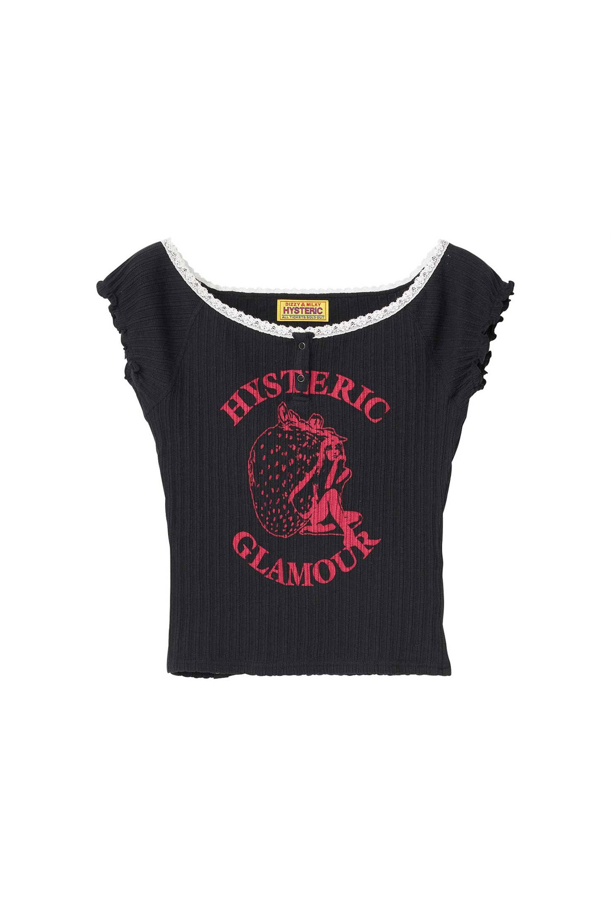 The STRAWBERRY FREAK CHIBI T-SHIRT BLACK available online with global shipping, and in PAM Stores Melbourne and Sydney.