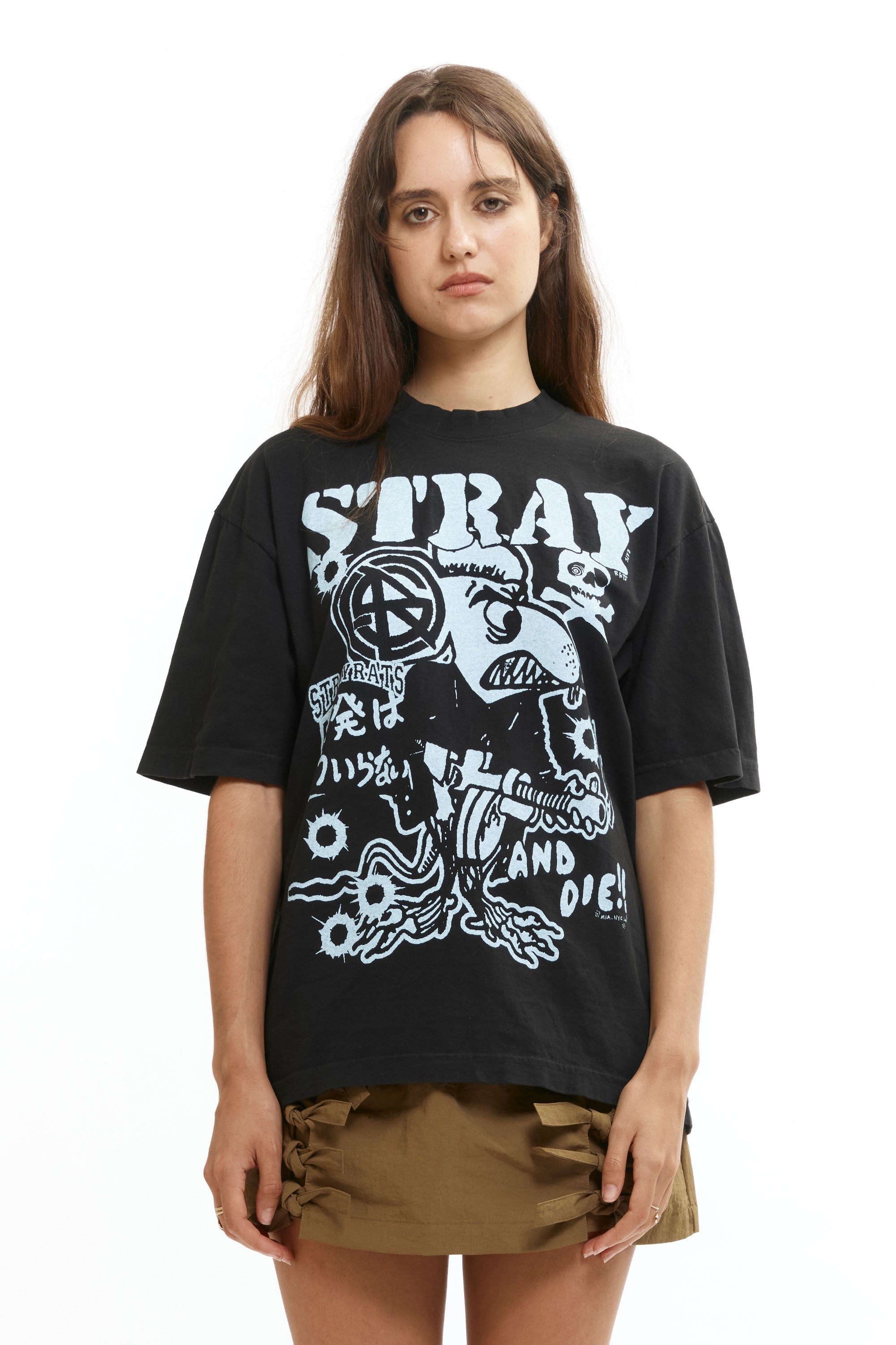 The Stray or Die Tee Black available online with global shipping, and in PAM Stores Melbourne and Sydney.
