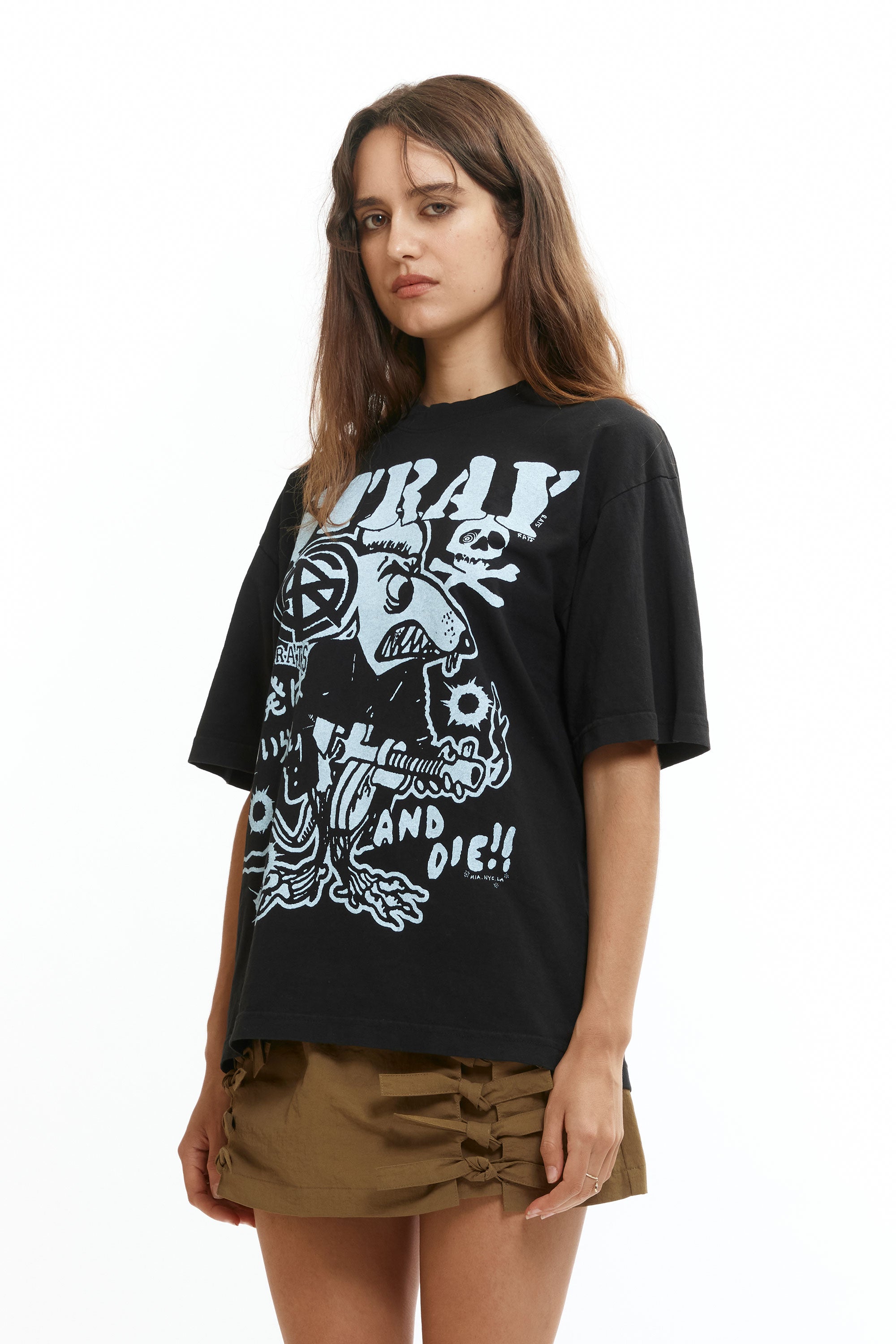 The Stray or Die Tee Black available online with global shipping, and in PAM Stores Melbourne and Sydney.