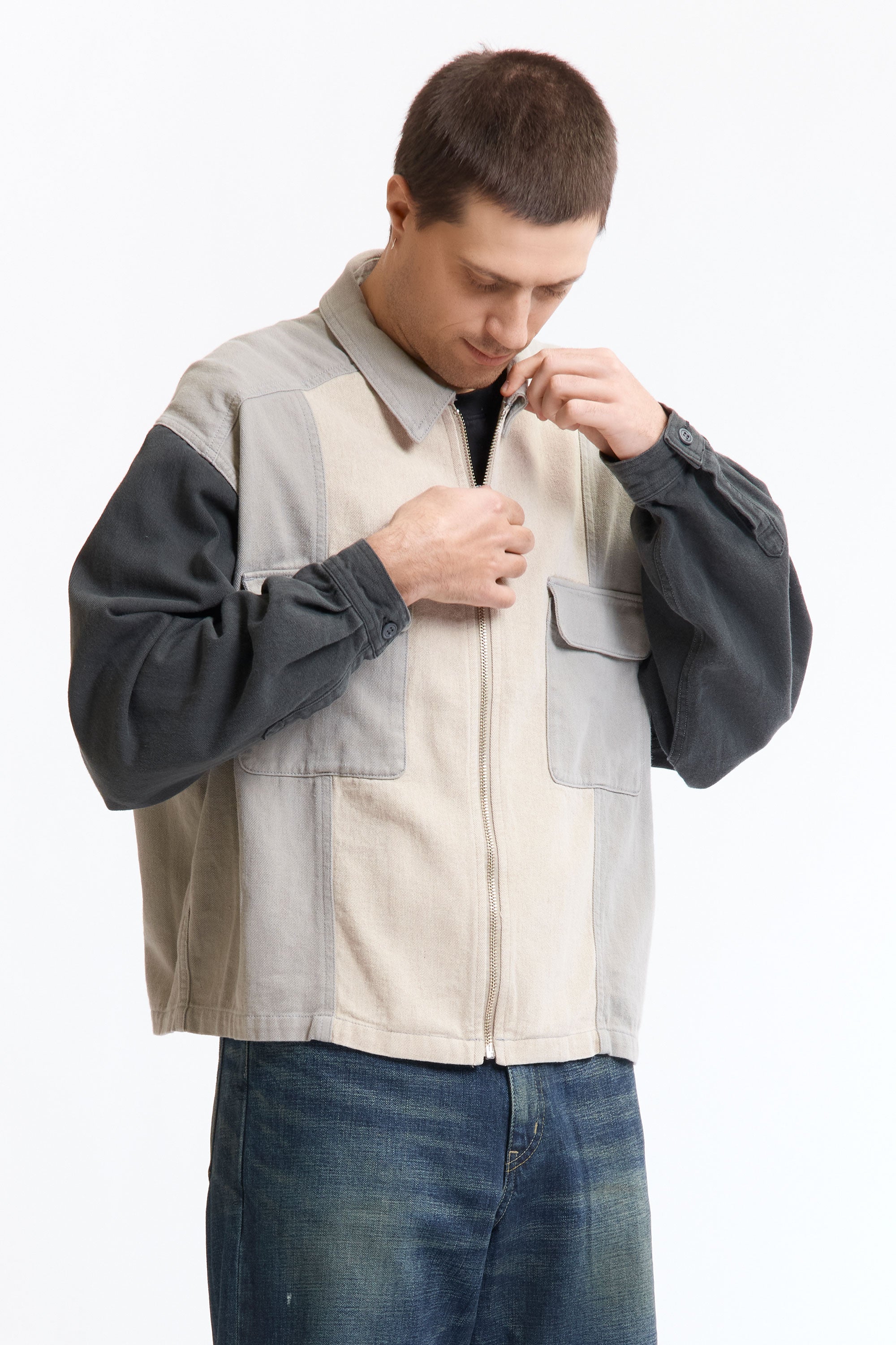 The STRIPE CUT SHORT SHIRT JACKET available online with global shipping, and in PAM Stores Melbourne and Sydney.