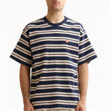 The STRIPED T-SHIRT NAVY available online with global shipping, and in PAM Stores Melbourne and Sydney.