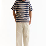 The STRIPED T-SHIRT NAVY available online with global shipping, and in PAM Stores Melbourne and Sydney.
