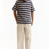 The STRIPED T-SHIRT NAVY available online with global shipping, and in PAM Stores Melbourne and Sydney.