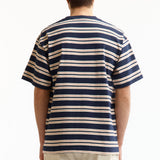 The STRIPED T-SHIRT NAVY available online with global shipping, and in PAM Stores Melbourne and Sydney.