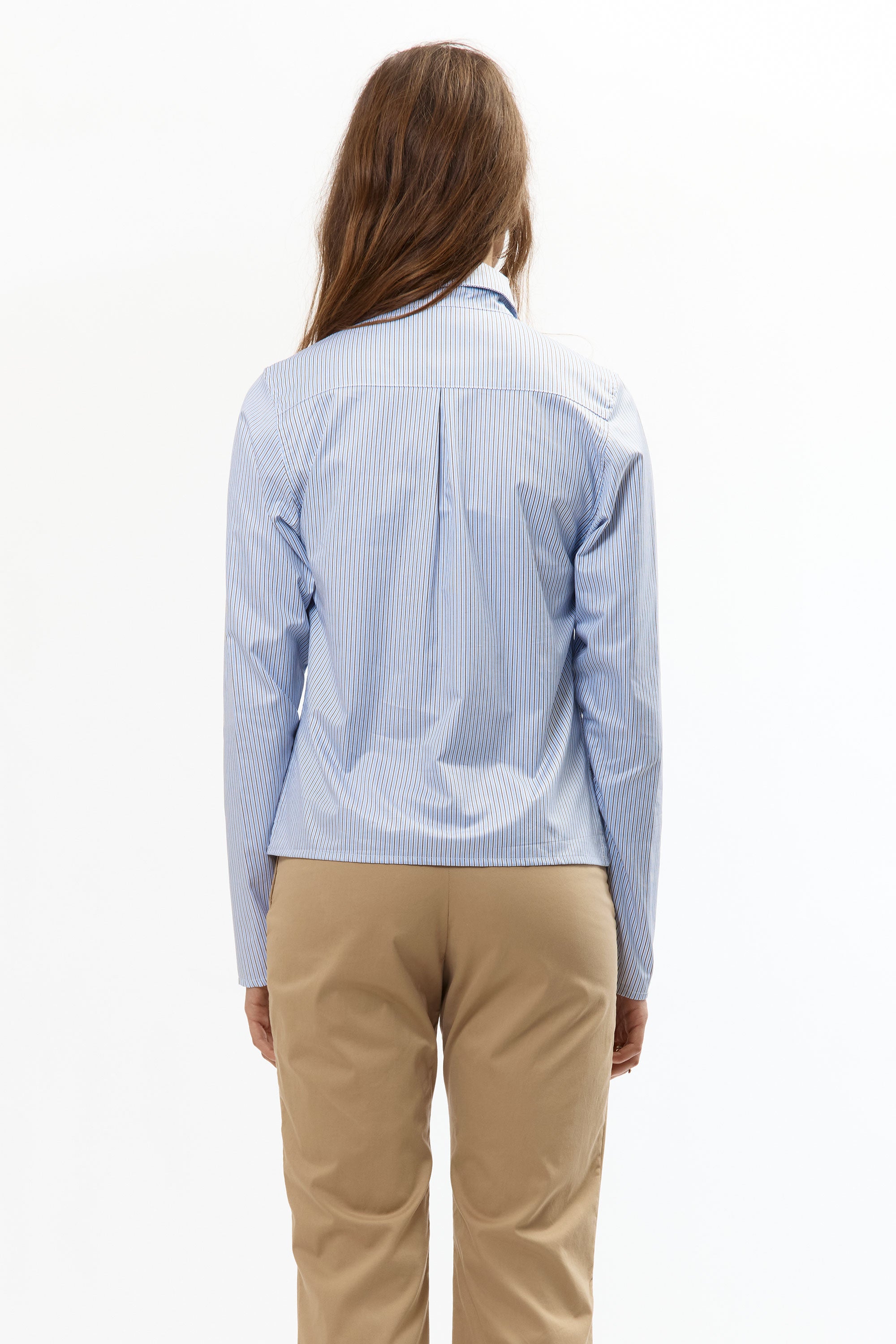The PINSTRIPE FAUX TIE BLOUSE available online with global shipping, and in PAM Stores Melbourne and Sydney.