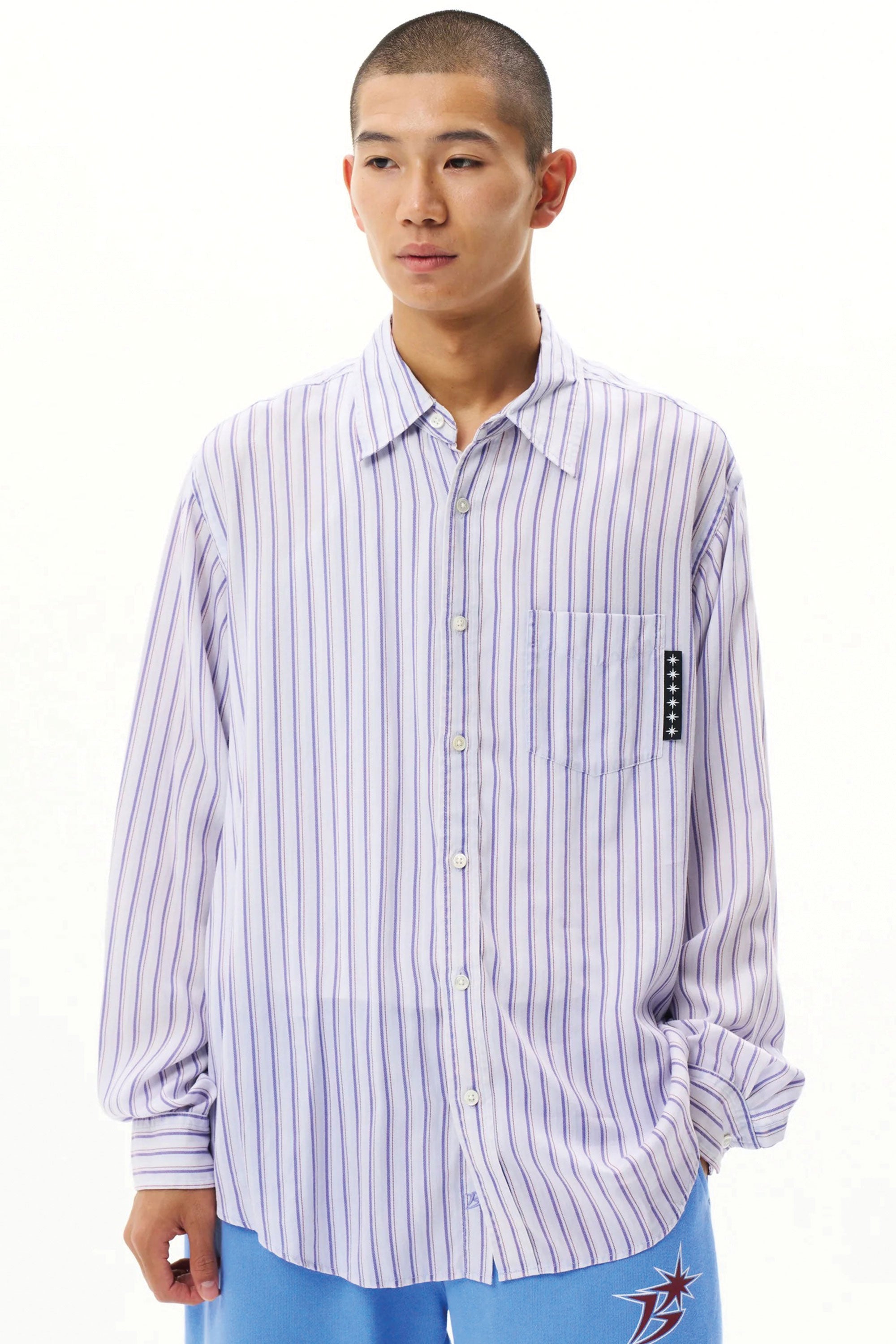 Printed Striped Shirt Blue – P.A.M. (Perks And Mini)