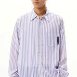 The Printed Striped Shirt Blue available online with global shipping, and in PAM Stores Melbourne and Sydney.