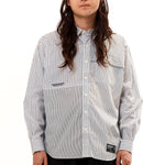 The MULTI STRIPE SHIRT LONGSLEEVE BLACK available online with global shipping, and in PAM Stores Melbourne and Sydney.