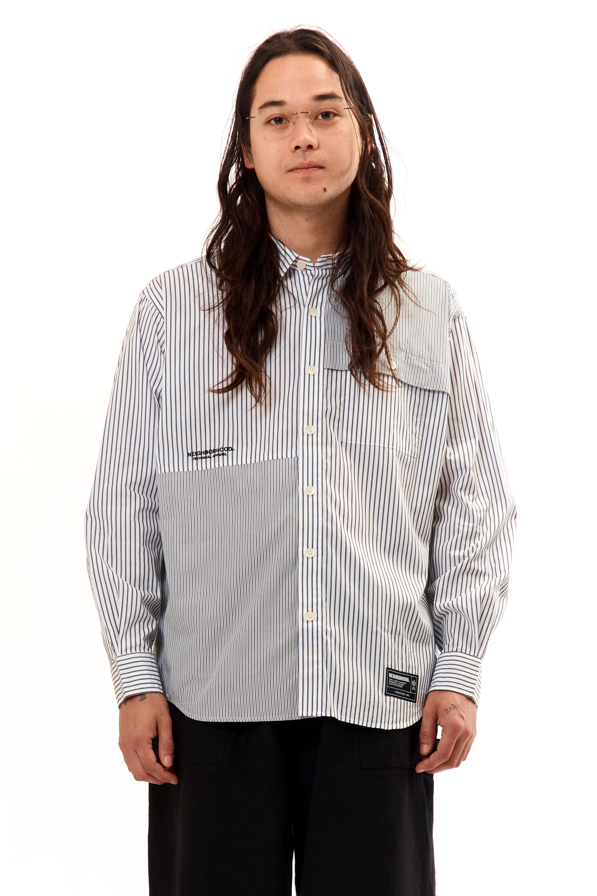 The MULTI STRIPE SHIRT LONGSLEEVE BLACK available online with global shipping, and in PAM Stores Melbourne and Sydney.