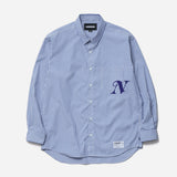 The SS26 NH STRIPE SHIRT LS BLUE available online with global shipping, and in PAM Stores Melbourne and Sydney.