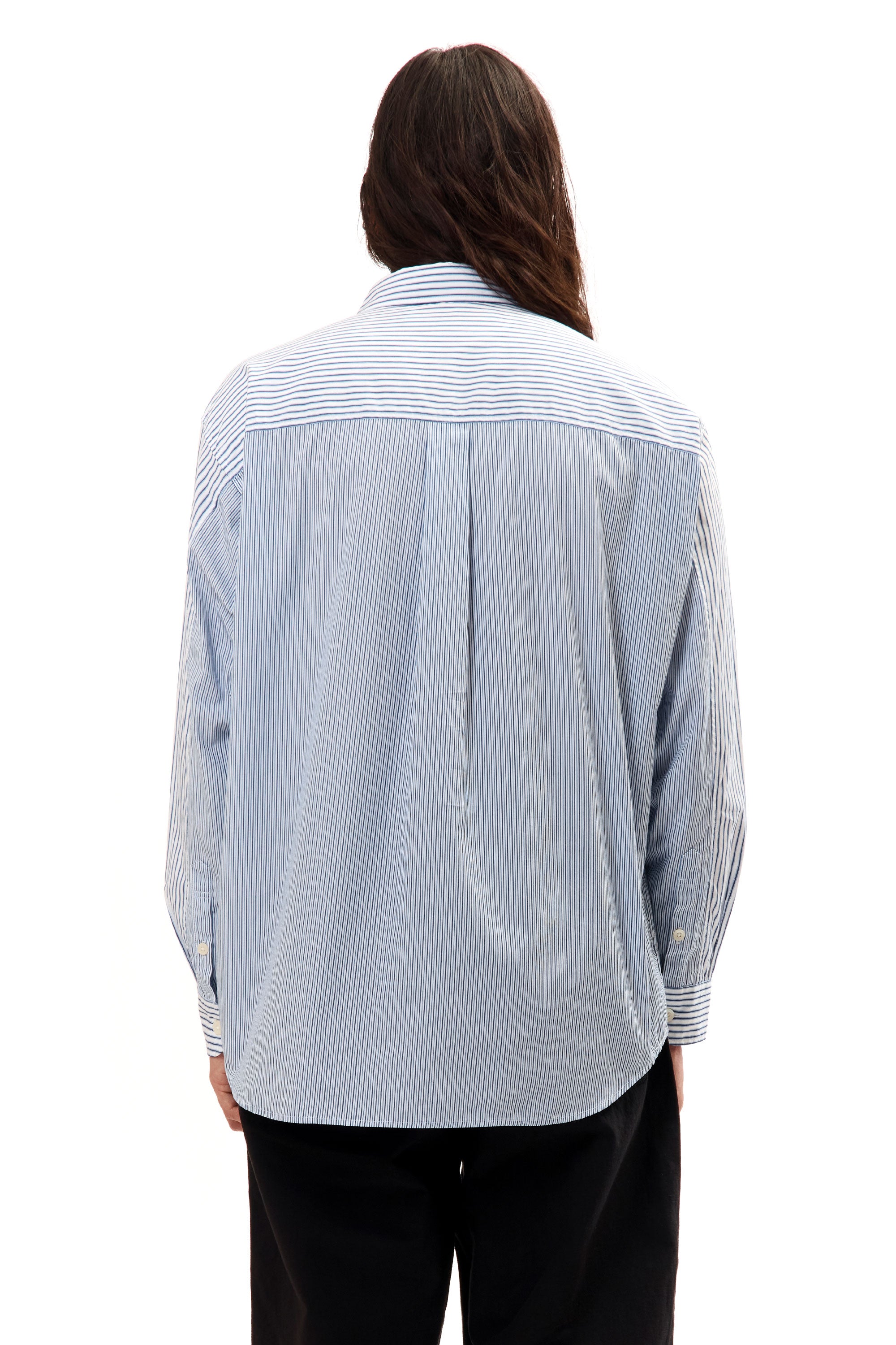 The MULTI STRIPE SHIRT LONGSLEEVE BLUE available online with global shipping, and in PAM Stores Melbourne and Sydney.