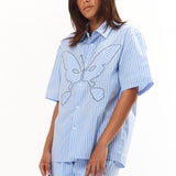 The NINGALOO STRIPED SHORT SLEEVE SHIRT available online with global shipping, and in PAM Stores Melbourne and Sydney.