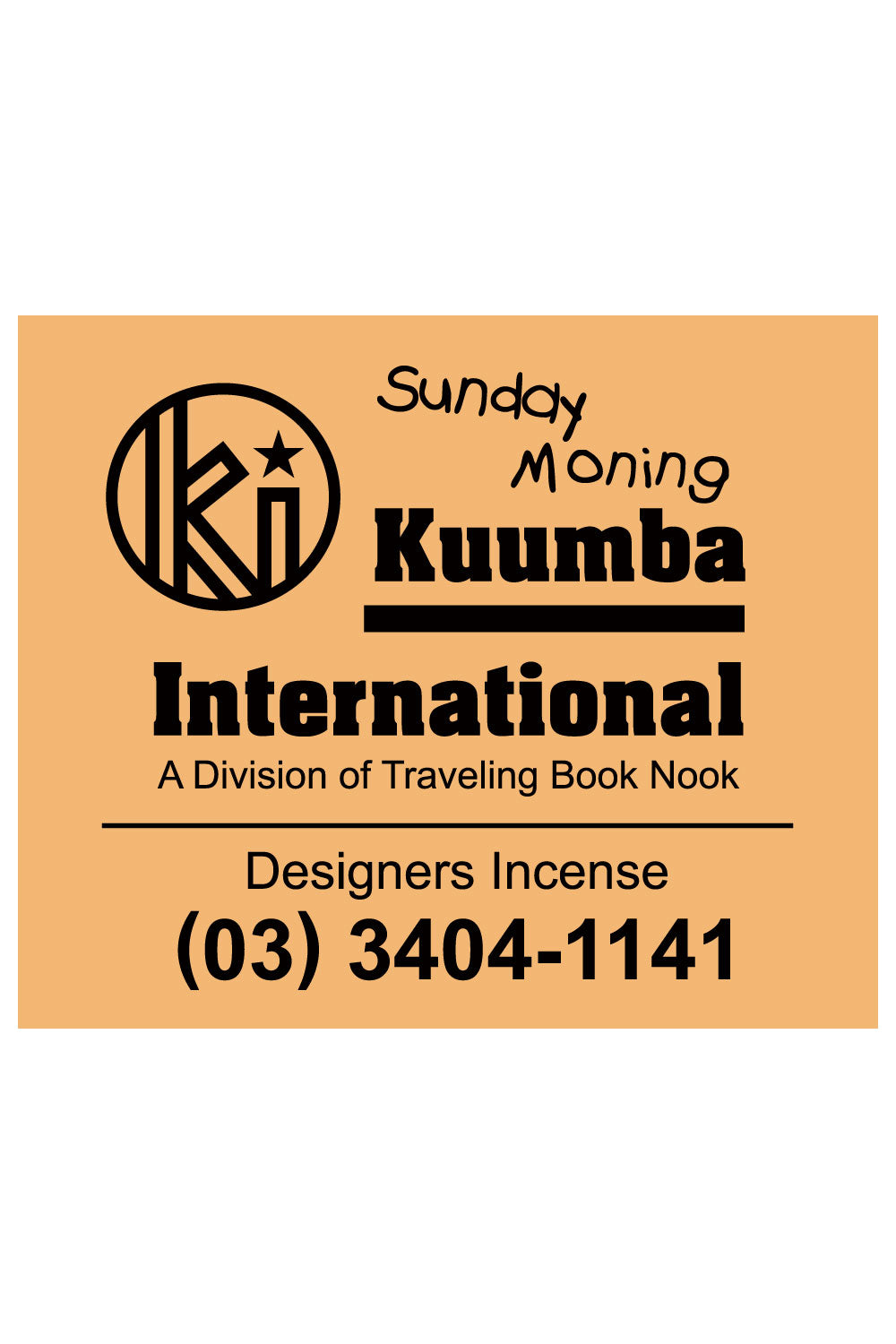The KUUMBA - DESIGNERS INCENSE SUNDAY MORNING available online with global shipping, and in PAM Stores Melbourne and Sydney.