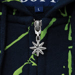 The Shattered Zip Hoodie Navy available online with global shipping, and in PAM Stores Melbourne and Sydney.