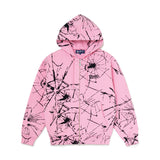 The Shattered Zip Hoodie Pink available online with global shipping, and in PAM Stores Melbourne and Sydney.