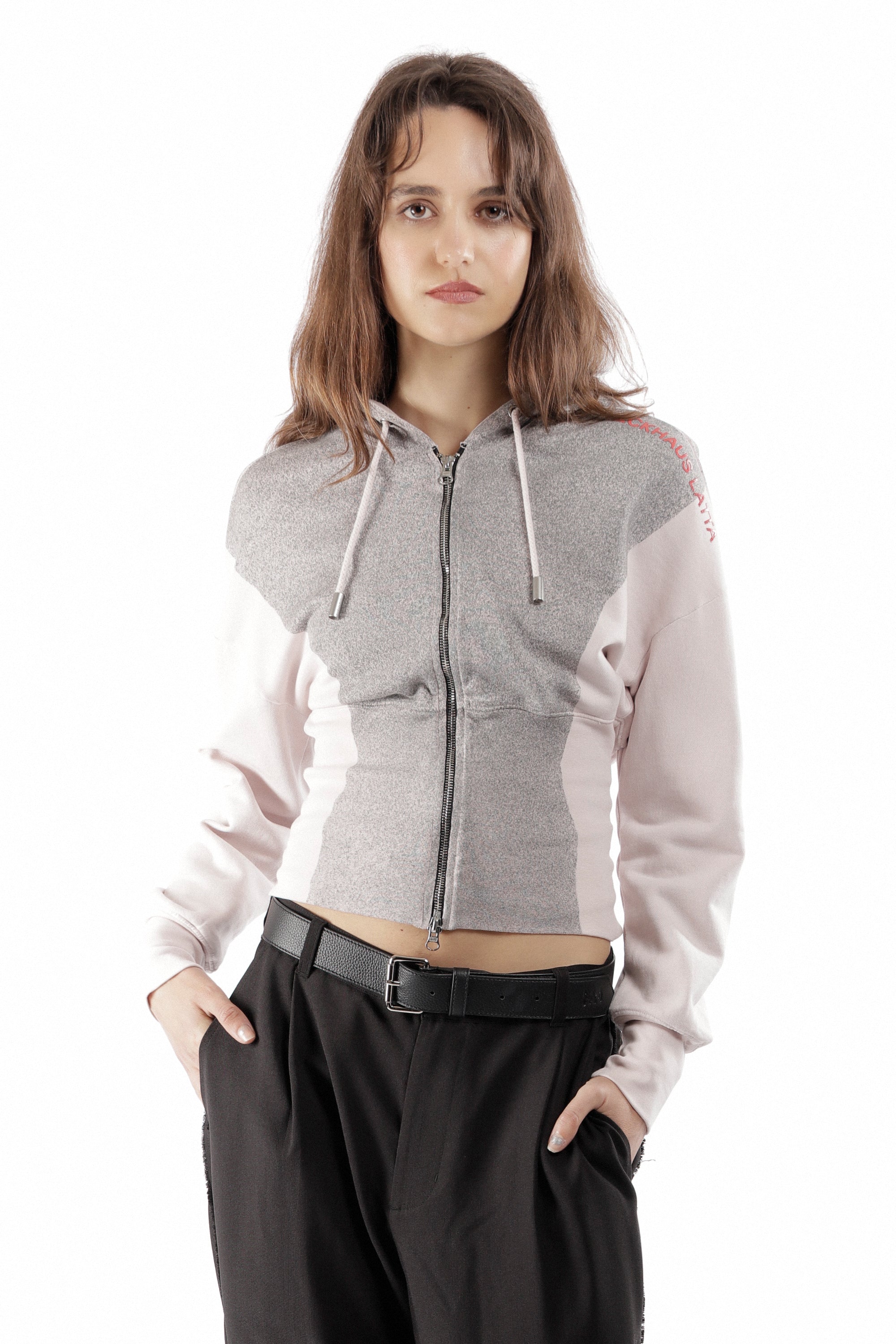 The ECKHAUS LATTA - SNATCHED HOODIE POWDER available online with global shipping, and in PAM Stores Melbourne and Sydney.