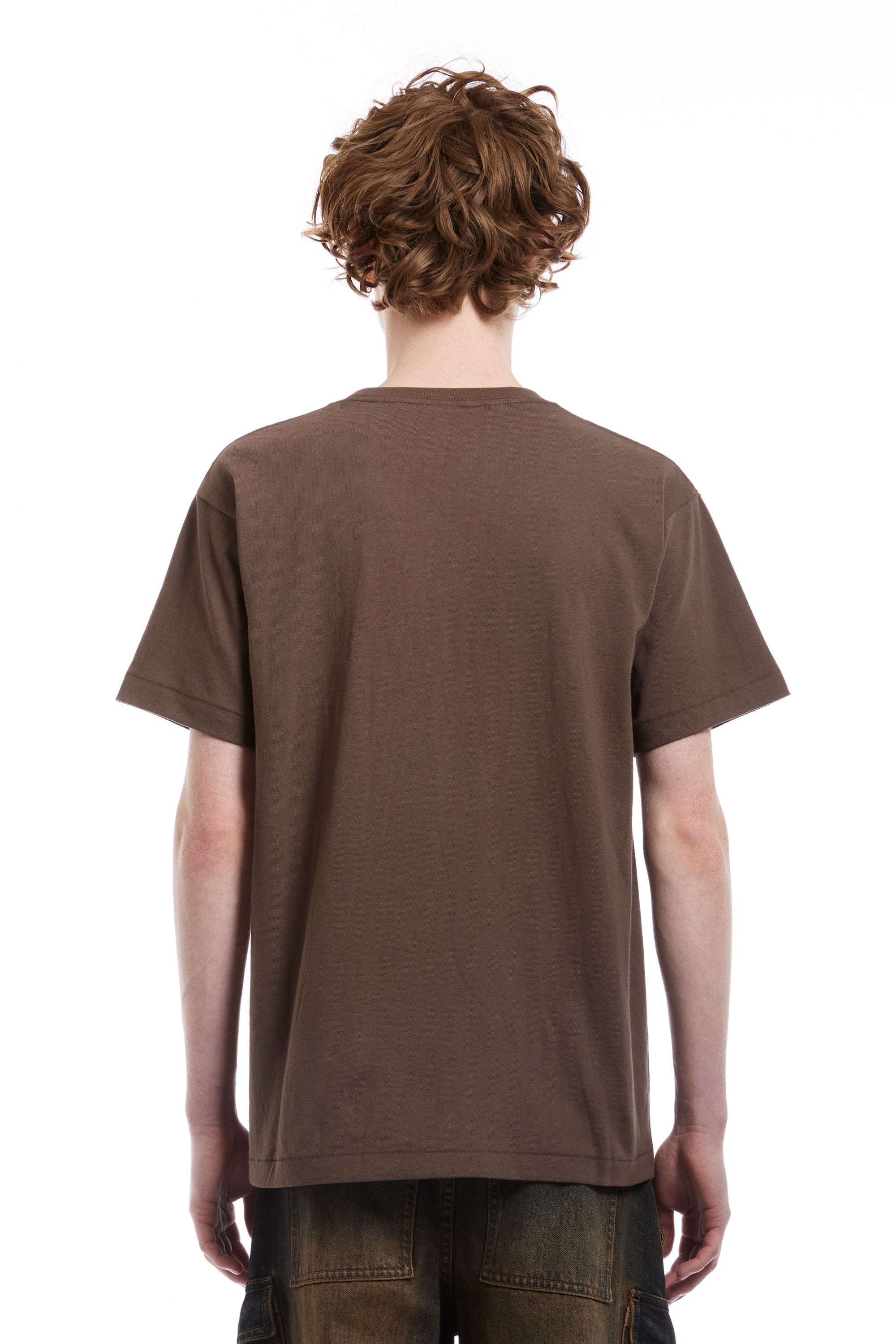 The BOTT - SPACE LOGO TEE BROWN  available online with global shipping, and in PAM Stores Melbourne and Sydney.