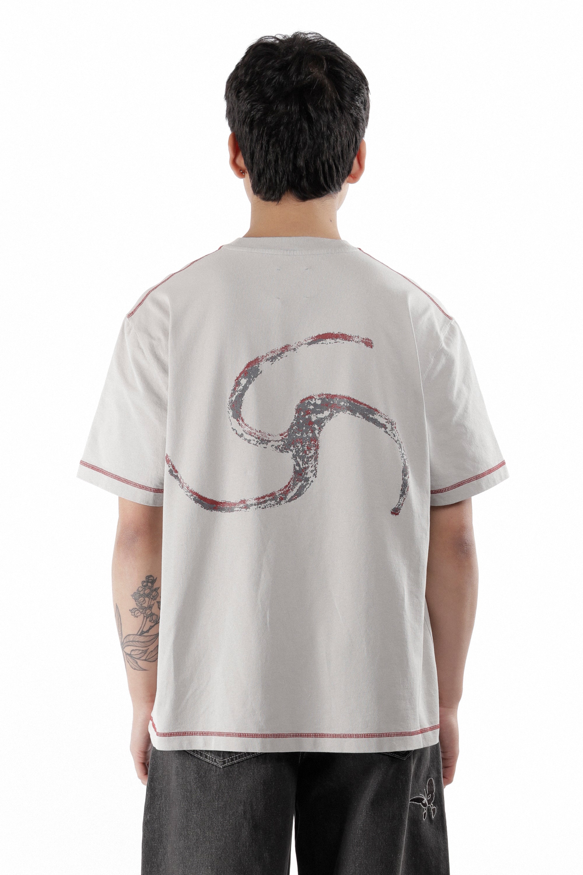 The Sticks Stitch Organic T Shirt Light Grey available online with global shipping, and in PAM Stores Melbourne and Sydney.