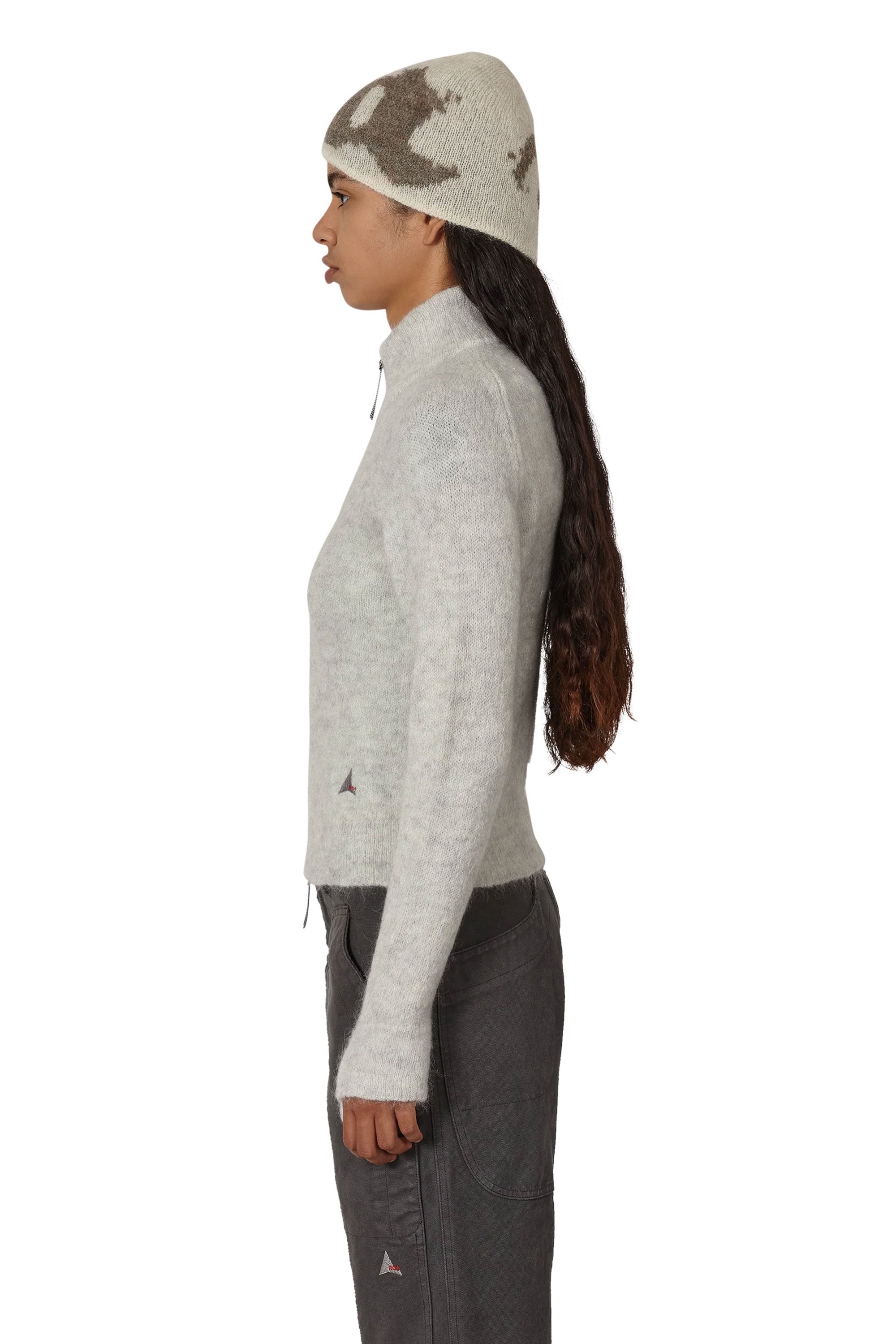The Tasna Mohair Zip Up Sweater Dirty White available online with global shipping, and in PAM Stores Melbourne and Sydney.
