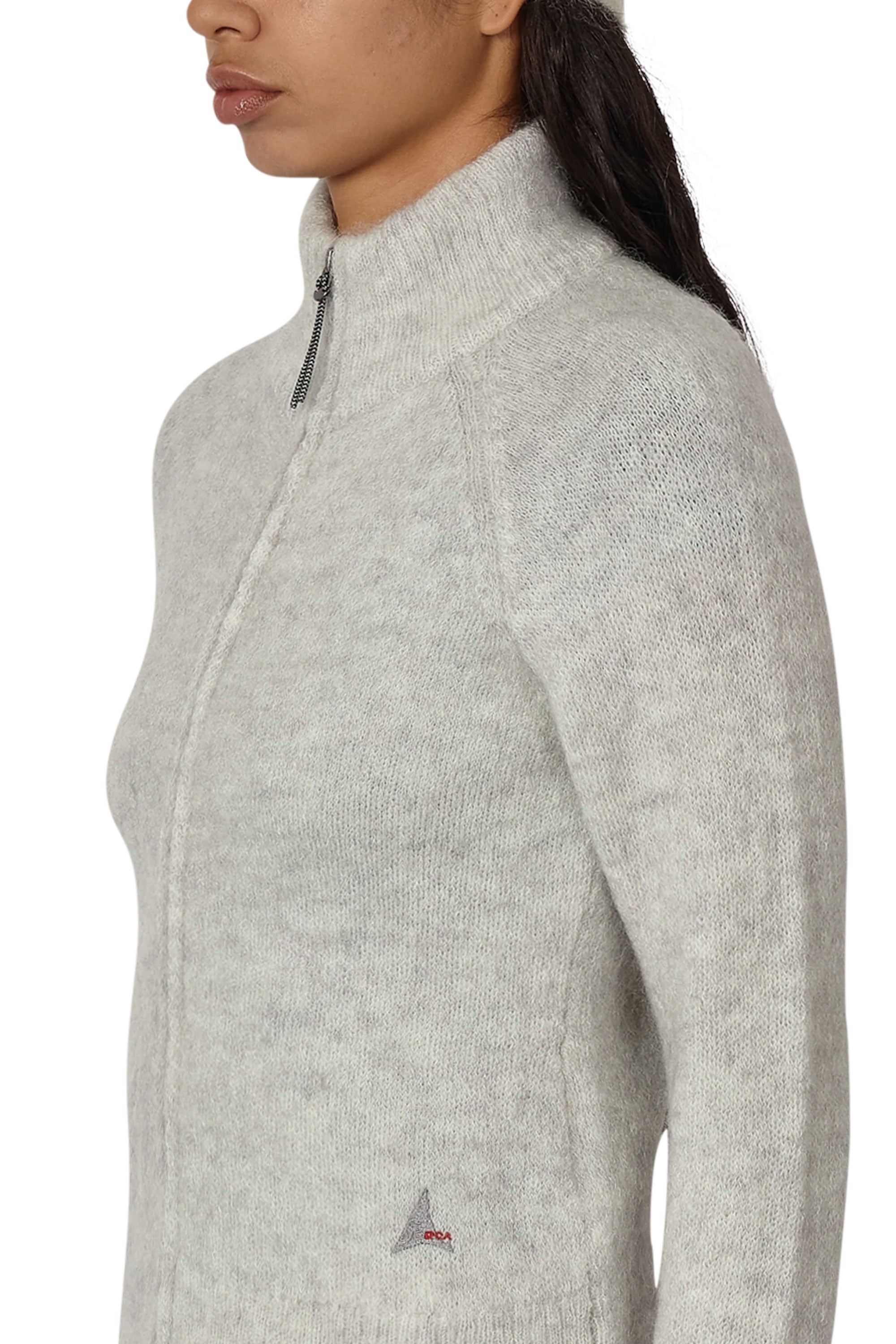 The Tasna Mohair Zip Up Sweater Dirty White available online with global shipping, and in PAM Stores Melbourne and Sydney.