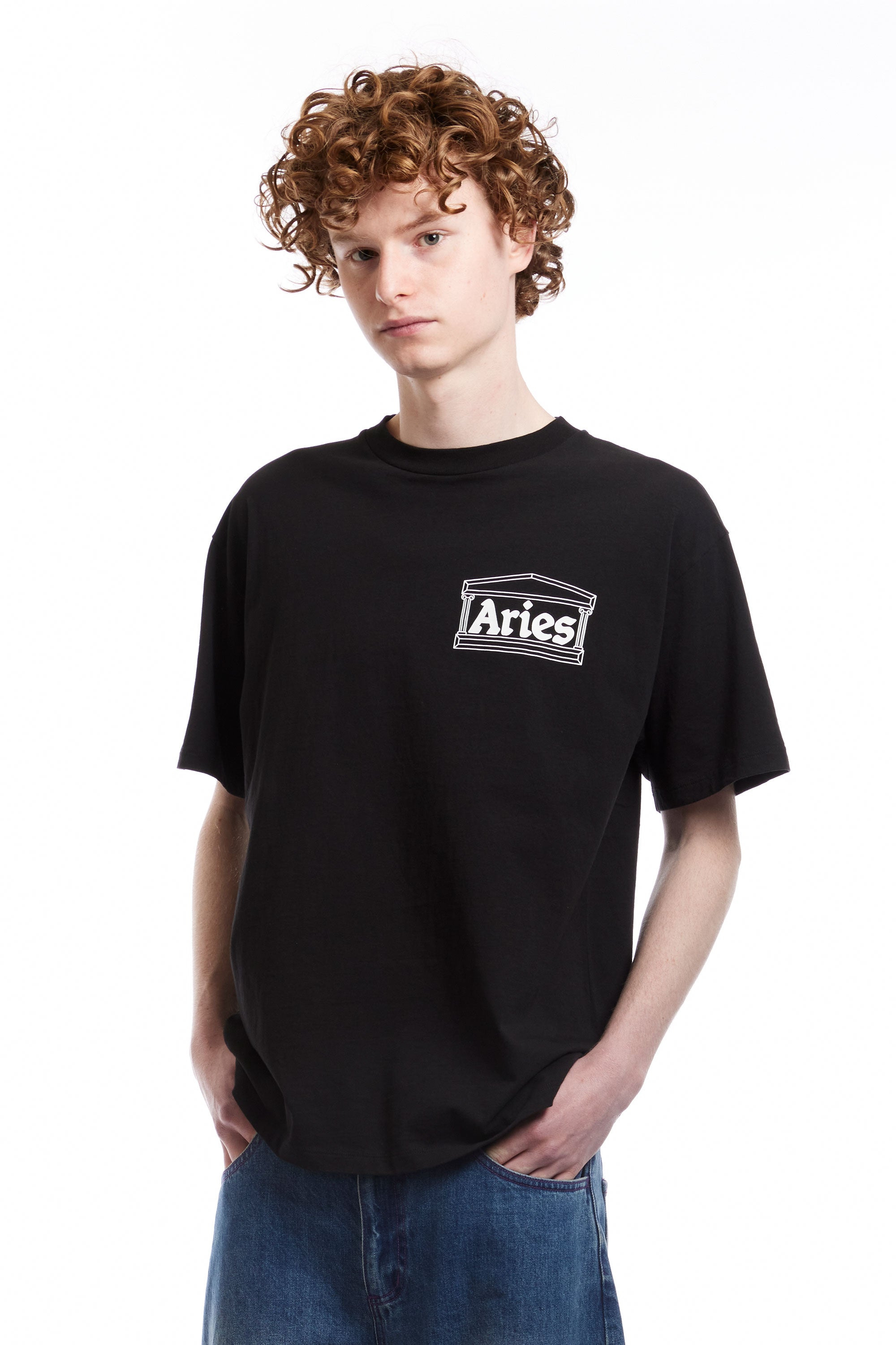 The ARIES - TEMPLE SS TEE BLACK  available online with global shipping, and in PAM Stores Melbourne and Sydney.