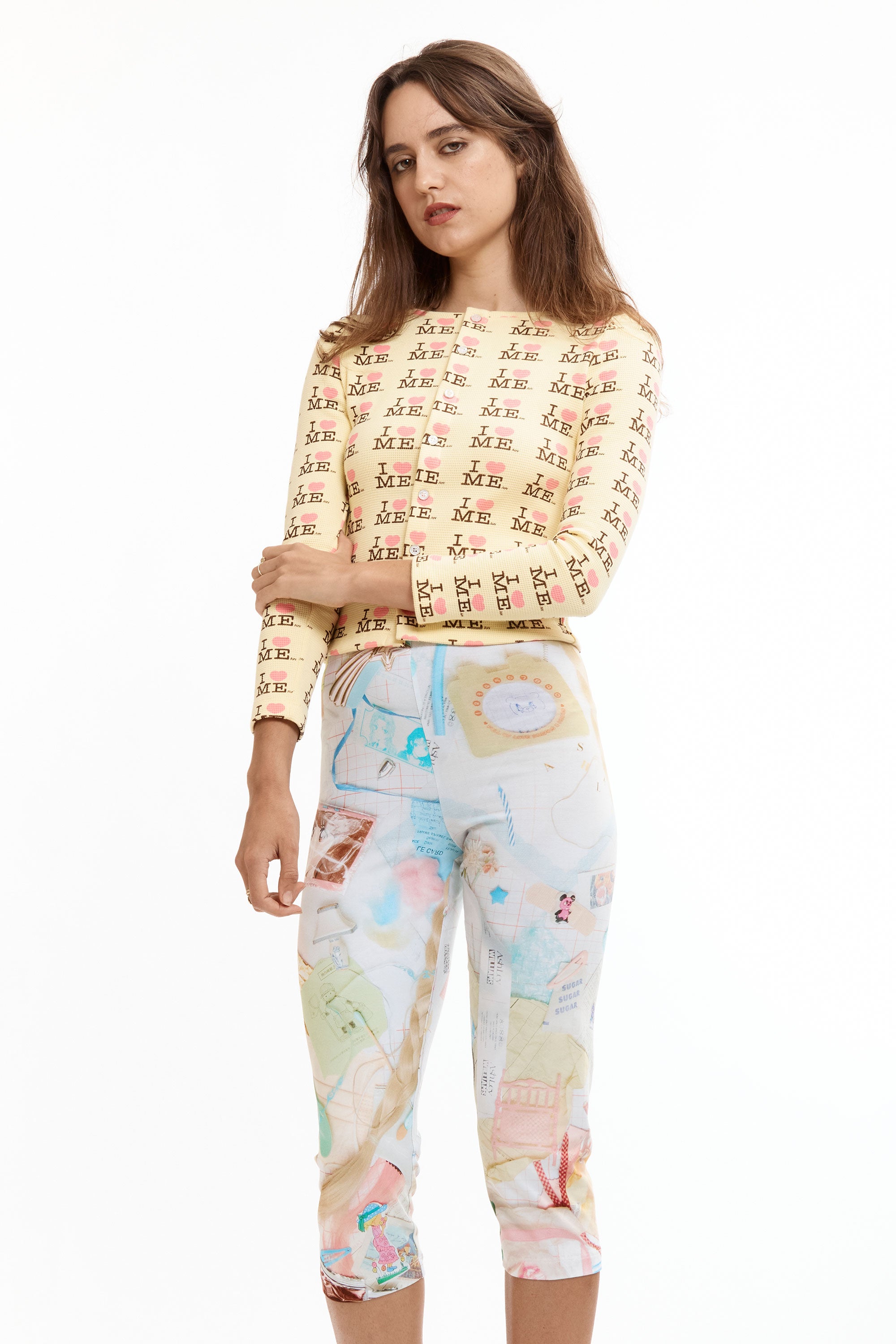 The I HEART ME YELLOW THERMAL TOP available online with global shipping, and in PAM Stores Melbourne and Sydney.