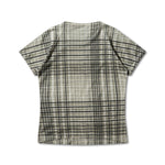 The Taba Printed Check Ribbed Baby Tee Sage Green available online with global shipping, and in PAM Stores Melbourne and Sydney.