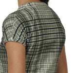 The Taba Printed Check Ribbed Baby Tee Sage Green available online with global shipping, and in PAM Stores Melbourne and Sydney.