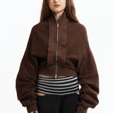 The UPSIDE DOWN ZIP SWEAT BROWN available online with global shipping, and in PAM Stores Melbourne and Sydney.