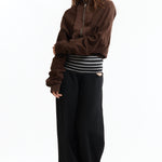 The UPSIDE DOWN ZIP SWEAT BROWN available online with global shipping, and in PAM Stores Melbourne and Sydney.
