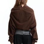 The UPSIDE DOWN ZIP SWEAT BROWN available online with global shipping, and in PAM Stores Melbourne and Sydney.