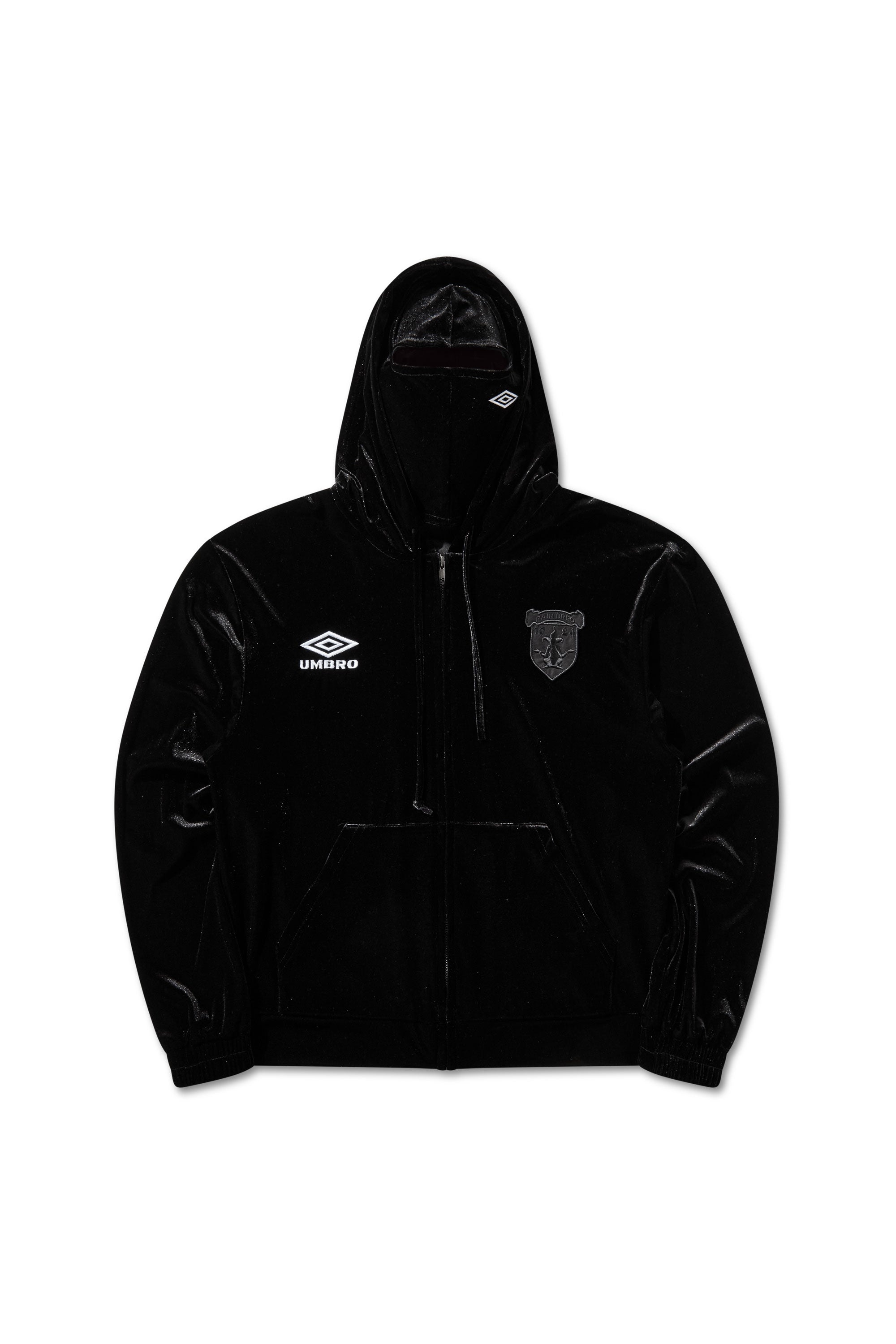 The VELVET MASKED ZIP HOODIE BLACK available online with global shipping, and in PAM Stores Melbourne and Sydney.