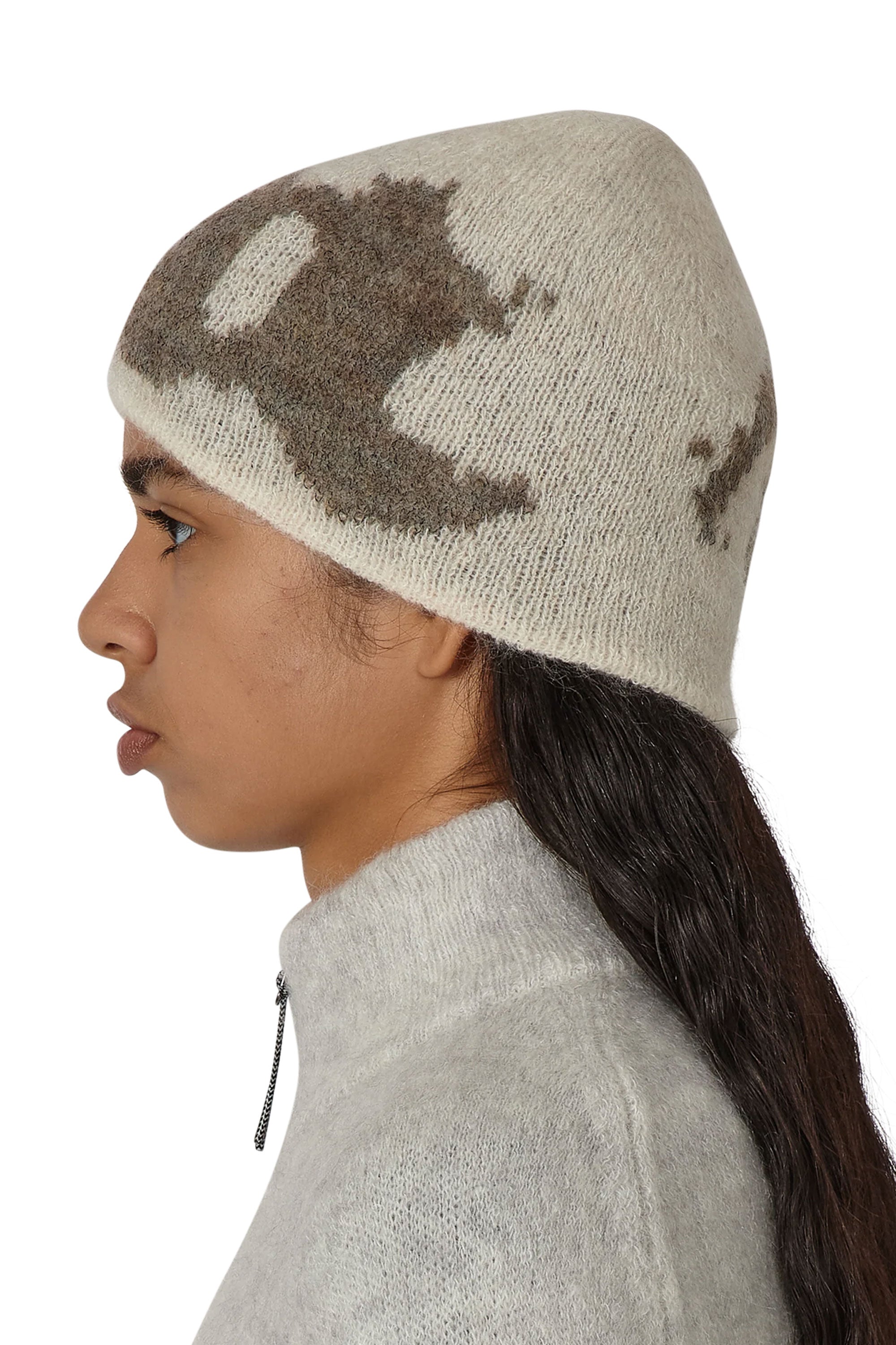 The Vortex Mohair Beanie White Grey available online with global shipping, and in PAM Stores Melbourne and Sydney.