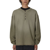 The ROA Bee Sun Faded Organic Waffle Serafino Long Sleeve Grey Green available online with global shipping, and in PAM Stores Melbourne and Sydney.
