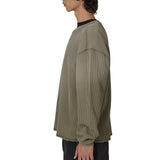The ROA Bee Sun Faded Organic Waffle Serafino Long Sleeve Grey Green available online with global shipping, and in PAM Stores Melbourne and Sydney.