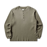 The ROA Bee Sun Faded Organic Waffle Serafino Long Sleeve Grey Green available online with global shipping, and in PAM Stores Melbourne and Sydney.
