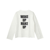 The WAKE UP MAKE UP T-shirt White available online with global shipping, and in PAM Stores Melbourne and Sydney.