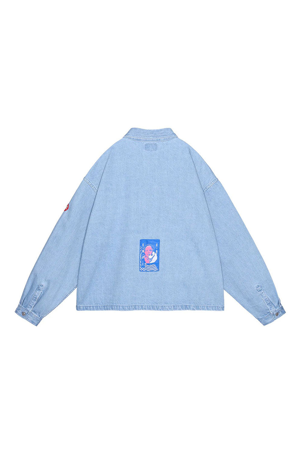 The WASHED DENIM SHORT SHIRT JACKET available online with global shipping, and in PAM Stores Melbourne and Sydney.