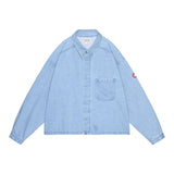 The WASHED DENIM SHORT SHIRT JACKET available online with global shipping, and in PAM Stores Melbourne and Sydney.