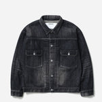 The SS26 WASHED DENIM TYPE-2 JACKET BLACK available online with global shipping, and in PAM Stores Melbourne and Sydney.