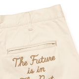 The WIDE CHINO PANTS WHITE available online with global shipping, and in PAM Stores Melbourne and Sydney.