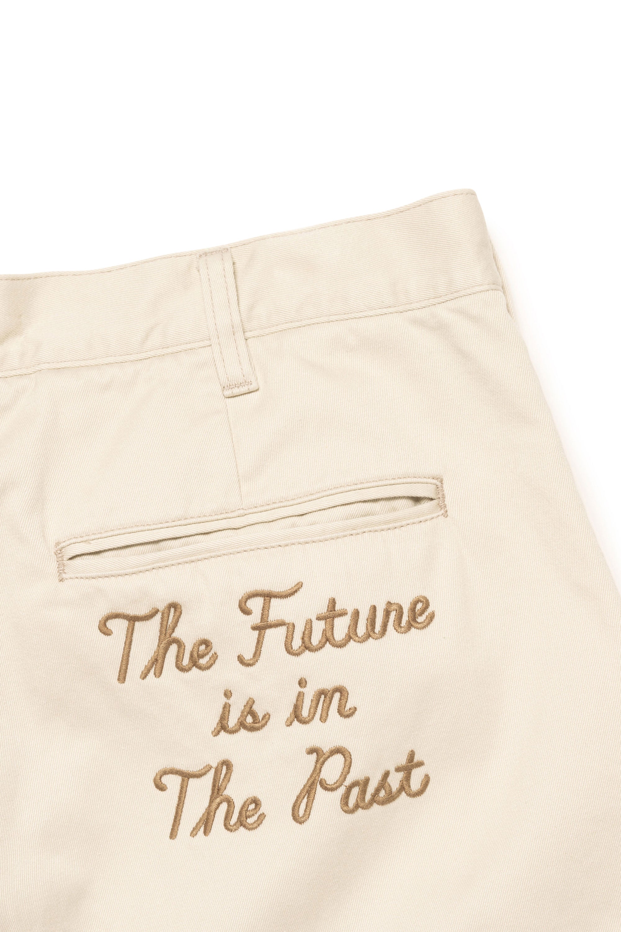 The WIDE CHINO PANTS WHITE available online with global shipping, and in PAM Stores Melbourne and Sydney.